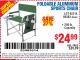 Harbor Freight Coupon FOLDABLE ALUMINUM SPORTS CHAIR Lot No. 66383/62314/63066 Expired: 10/3/15 - $24.99