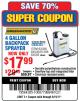 Harbor Freight Coupon 4 GALLON BACKPACK SPRAYER Lot No. 93302/61368/63036/63092 Expired: 6/19/17 - $17.99