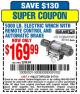 Harbor Freight Coupon 5000 LB. ELECTRIC WINCH WITH REMOTE CONTROL AND AUTOMATIC BRAKE Lot No. 61384/61605/68144 Expired: 5/17/15 - $169.99