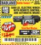 Harbor Freight Coupon 5000 LB. ELECTRIC WINCH WITH REMOTE CONTROL AND AUTOMATIC BRAKE Lot No. 61384/61605/68144 Expired: 4/6/18 - $164.99