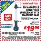 Harbor Freight ITC Coupon RECHARGEABLE 40 WATT LED WORK LIGHT WITH MAGNETIC BASE Lot No. 62529/94668 Expired: 3/31/15 - $19.99