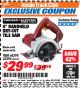Harbor Freight ITC Coupon 4" DRY-CUT HANDHELD TILE SAW Lot No. 61417/62296/68298 Expired: 4/30/18 - $29.99