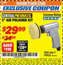 Harbor Freight ITC Coupon 3" AIR POLISHER KIT Lot No. 60611/99934 Expired: 9/30/18 - $29.99