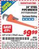Harbor Freight ITC Coupon 24" STEEL PIPE WRENCH Lot No. 61361/39645 Expired: 3/31/15 - $9.99