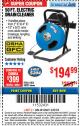 Harbor Freight ITC Coupon 50 FT. ELECTRIC DRAIN CLEANER Lot No. 68285/61856 Expired: 3/8/18 - $194.99