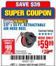 Harbor Freight Coupon RETRACTABLE AIR HOSE REEL WITH 3/8" x 50 FT. HOSE Lot No. 93897/69265/62344 Expired: 2/26/18 - $59.99