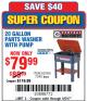 Harbor Freight Coupon 20 GALLON PARTS WASHER WITH PUMP Lot No. 7340/60769/94702 Expired: 6/5/17 - $79.99