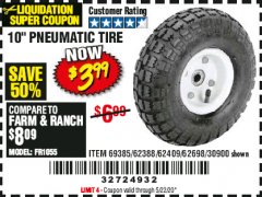 Harbor Freight Coupon 10" PNEUMATIC TIRE HaulMaster Lot No. 30900/62388/62409/62698/69385 Expired: 6/30/20 - $3.99
