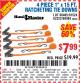 Harbor Freight Coupon 4 PIECE 1" X 15 FT. RATCHETING TIE DOWNS Lot No. 90984/60405/61524/62322/63056/63057/63150 Expired: 11/1/15 - $7.99