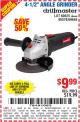 Harbor Freight Coupon DRILLMASTER 4-1/2" ANGLE GRINDER Lot No. 69645/60625 Expired: 10/16/15 - $9.99