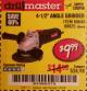Harbor Freight Coupon DRILLMASTER 4-1/2" ANGLE GRINDER Lot No. 69645/60625 Expired: 1/3/18 - $9.99