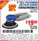 Harbor Freight Coupon 6" SELF-VACUUMING AIR PALM SANDER Lot No. 60628/98895 Expired: 10/12/15 - $19.99