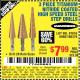 Harbor Freight Coupon 3 PIECE TITANIUM NITRIDE COATED HIGH SPEED STEEL STEP DRILLS Lot No. 91616/69087/60379 Expired: 7/20/15 - $7.99