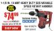 Harbor Freight Coupon 1-1/8 IN. 10 AMP HEAVY DUTY SDS VARIABLE SPEED ROTARY HAMMER Lot No. 61882/69274 Expired: 3/31/15 - $74.99
