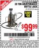 Harbor Freight Coupon 20 TON AIR/HYDRAULIC BOTTLE JACK Lot No. 59426 Expired: 4/30/15 - $99.99
