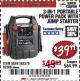 Harbor Freight Coupon 3-IN-1 PORTABLE POWER PACK WITH JUMP STARTER Lot No. 38391/60657/62306/62376/64083 Expired: 12/1/17 - $39.99