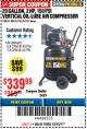 Harbor Freight Coupon 2 HP, 29 GALLON 150 PSI CAST IRON VERTICAL AIR COMPRESSOR Lot No. 62765/68127/69865/61489 Expired: 10/15/17 - $339.99
