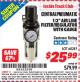 Harbor Freight ITC Coupon 1/2" AIR LINE FILTER/REGULATOR WITH GAUGE Lot No. 68281 Expired: 11/30/15 - $25.99