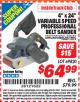 Harbor Freight ITC Coupon 4" x 24" VARIABLE SPEED PROFESSIONAL BELT SANDER Lot No. 69820 Expired: 4/30/15 - $64.99