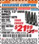 Harbor Freight ITC Coupon 8 PIECE 1/2" DRIVE IMPACT HEX SOCKET SETS Lot No. 61335/67893/67895/61337 Expired: 10/31/17 - $21.99