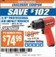 Harbor Freight ITC Coupon 3/8" PROFESSIONAL AIR IMPACT WRENCH Lot No. 68425 Expired: 7/25/17 - $74.99