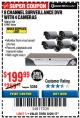 Harbor Freight Coupon 8 CHANNEL SURVEILLANCE DVR WITH 4 INFRARED CAMERAS Lot No. 68332/61229/61624/62463 Expired: 8/20/17 - $199.99