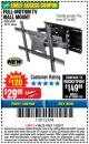 Harbor Freight Coupon FULL MOTION TV WALL MOUNT  Lot No. 64037/63155 Expired: 11/22/17 - $29.99