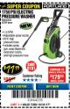 Harbor Freight Coupon 1750 PSI ELECTRIC PRESSURE WASHER Lot No. 63254/63255 Expired: 10/31/17 - $77.99