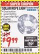 Harbor Freight Coupon SOLAR ROPE LIGHT Lot No. 69297, 56883 Expired: 1/31/18 - $9.99