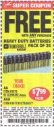 Harbor Freight FREE Coupon 24 PACK HEAVY DUTY BATTERIES Lot No. 61675/68382/61323/61677/68377/61273 Expired: 5/25/15 - FWP