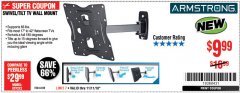 Harbor Freight Coupon SWIVEL/TILT TV WALL MOUNT Lot No. 64238 Expired: 11/11/18 - $9.99