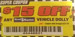 Harbor Freight Coupon 2 PIECE VEHICLE WHEEL DOLLIES 1000 LB. CAPACITY Lot No. 61283/67511 Expired: 8/31/18 - $32.99