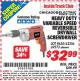Harbor Freight ITC Coupon HEAVY DUTY VARIABLE SPEED REVERSIBLE DRYWALL SCREWDRIVER Lot No. 9624/62356/69573 Expired: 2/28/15 - $32.99