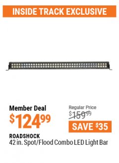 Harbor Freight ITC Coupon 42 IN. SPOT/FLOOD COMBO LED LIGHT BAR Lot No. 57054 Expired: 3/29/21 - $124.99