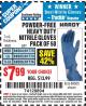 Harbor Freight Coupon POWDER-FREE HEAVY DUTY NITRILE GLOVES PACK OF 50 Lot No. 68504/61775/68505/61773/68506/61774 Expired: 3/31/15 - $7.99