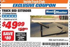 Harbor Freight ITC Coupon TRUCK BED EXTENDER Lot No. 69650 Expired: 3/31/19 - $49.99